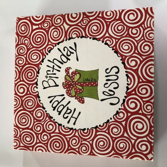 Burton Burton Christmas Picture Frame Happy Birthday Jesus Red White Ceramic New - Picture 8 of 9